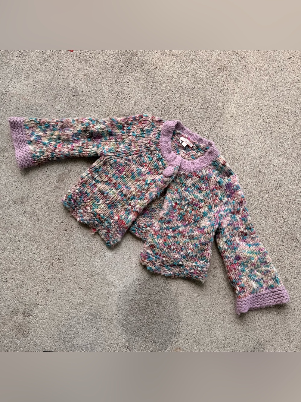 Multicolor Chunky Wool Blend Knit Sweater